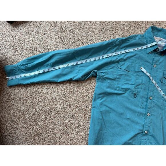 Columbia PFG men's Long sleeve, button down shirt, size M, Teal; performance - Picture 5 of 12